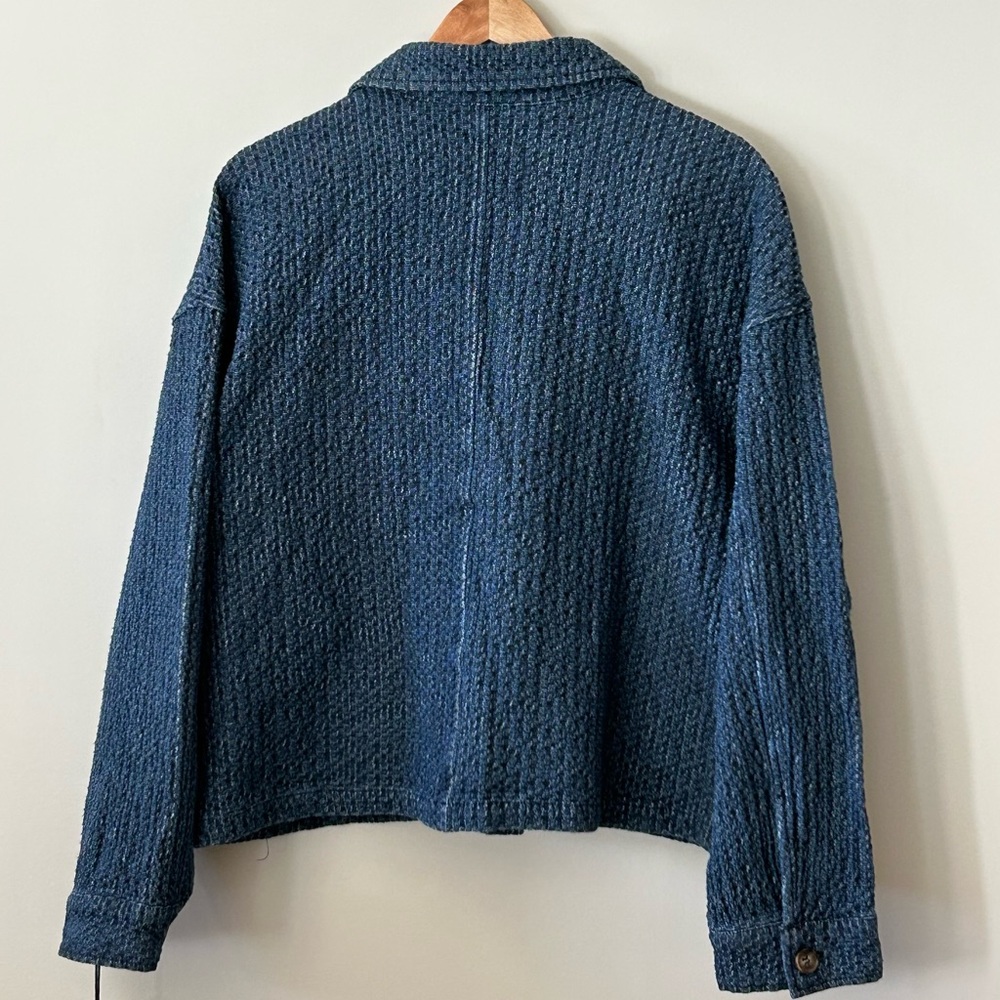 Bagatelle Blue Textured Chambray Button Up Jacket Boxy Fit Women’s XL  NEE - Picture 3 of 16
